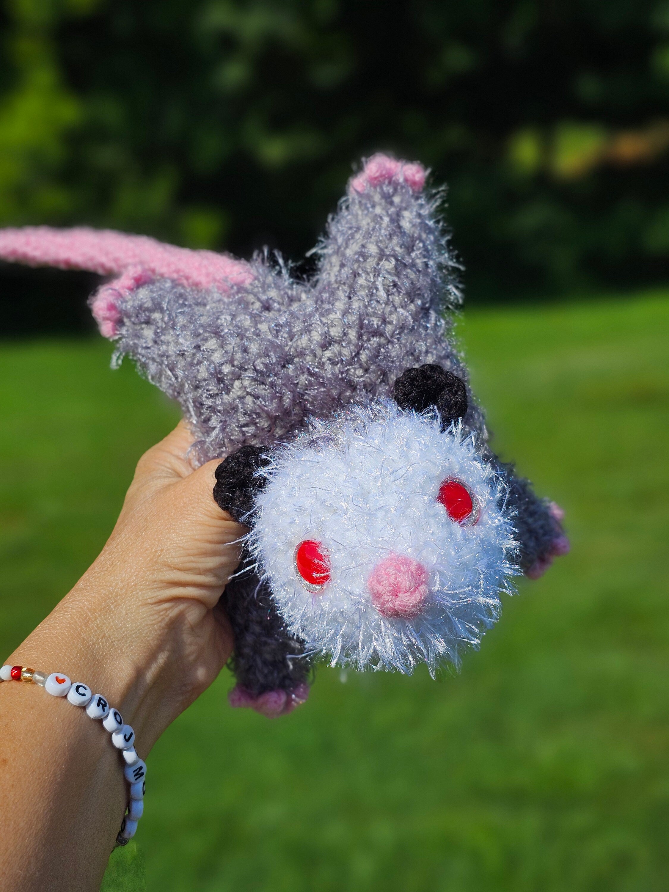 Roadkill Opossum crochet pattern