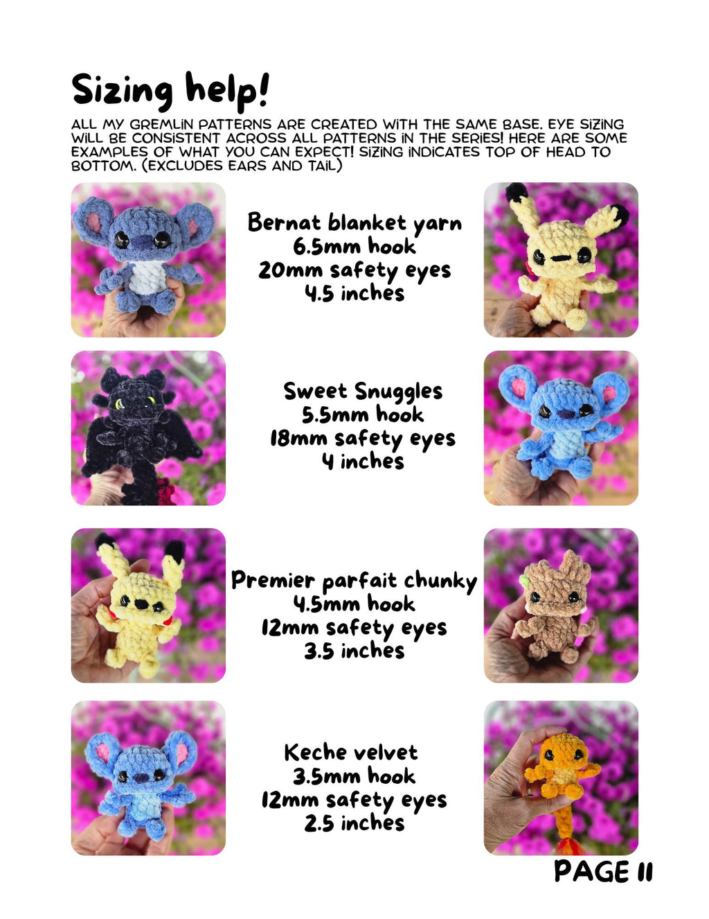 Axolotl gremlin crochet pattern