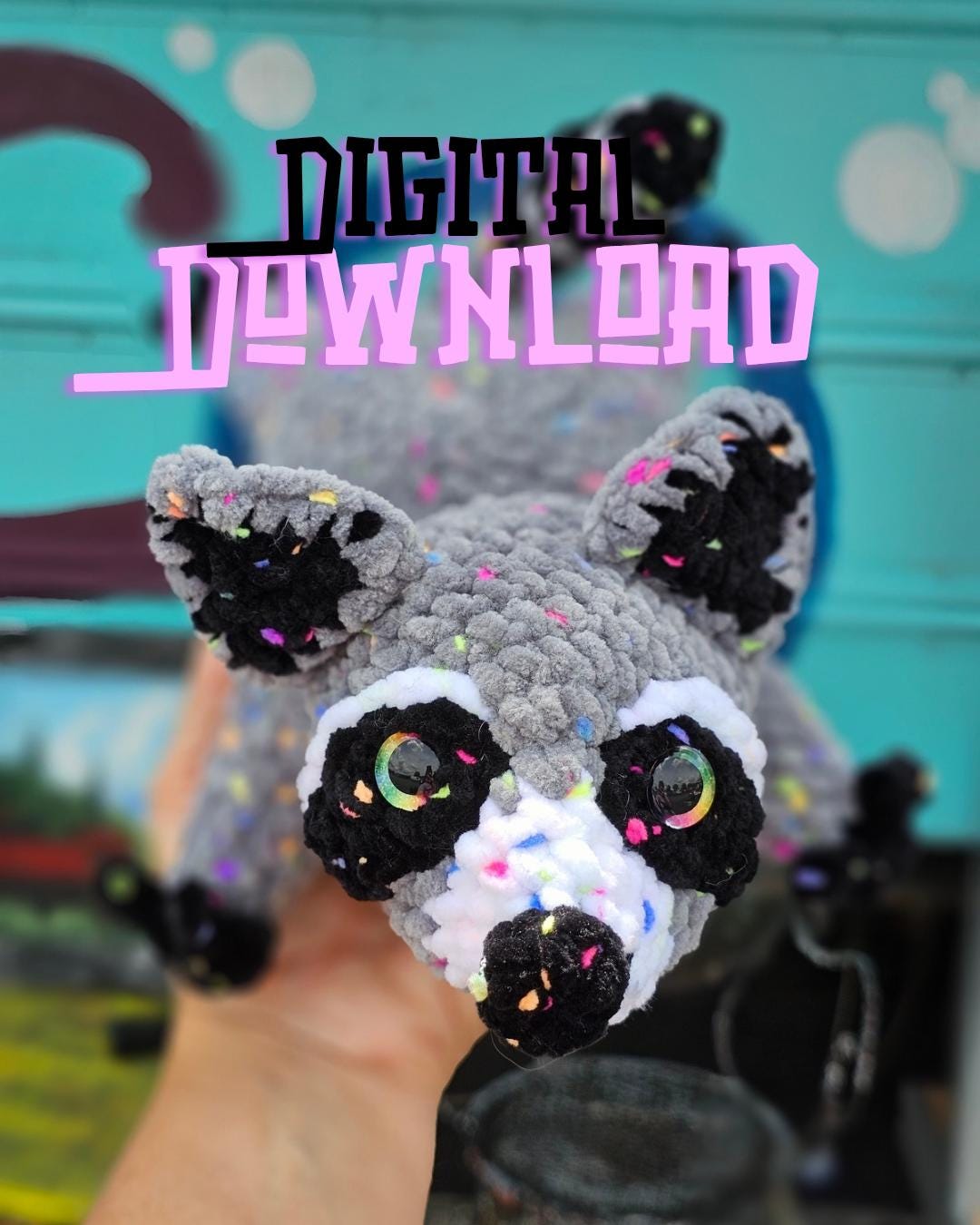 Raccoon Roadkill crochet  pattern