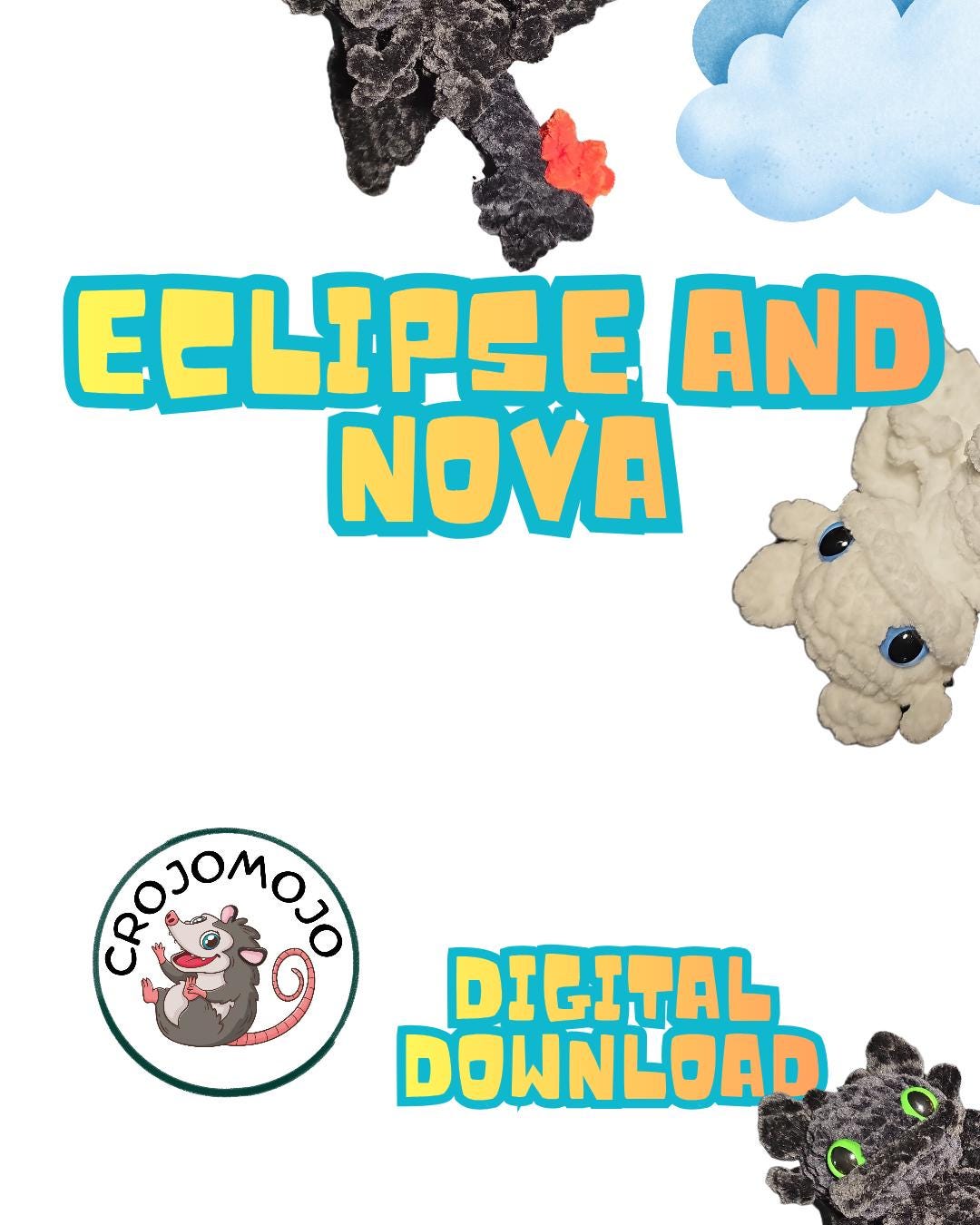 Crochet Pattern: Eclipse and Nova Dragons (Digital Download)