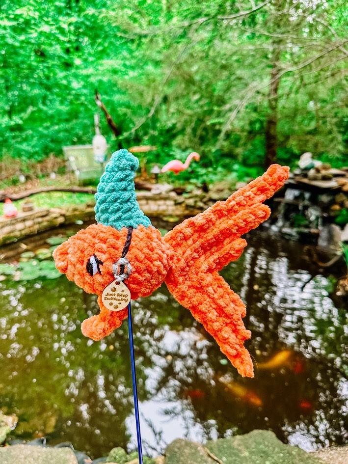 Goldie crochet goldfish with shark fin pattern