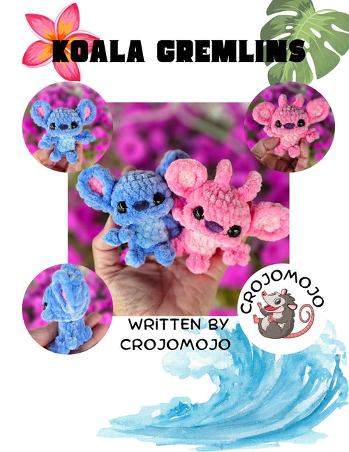 Blue and Pink Koalas gremlin pattern