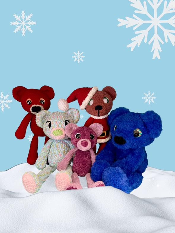 Teddy Bear crochet pattern with Santa mod
