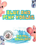 Blue and Pink Koalas gremlin pattern