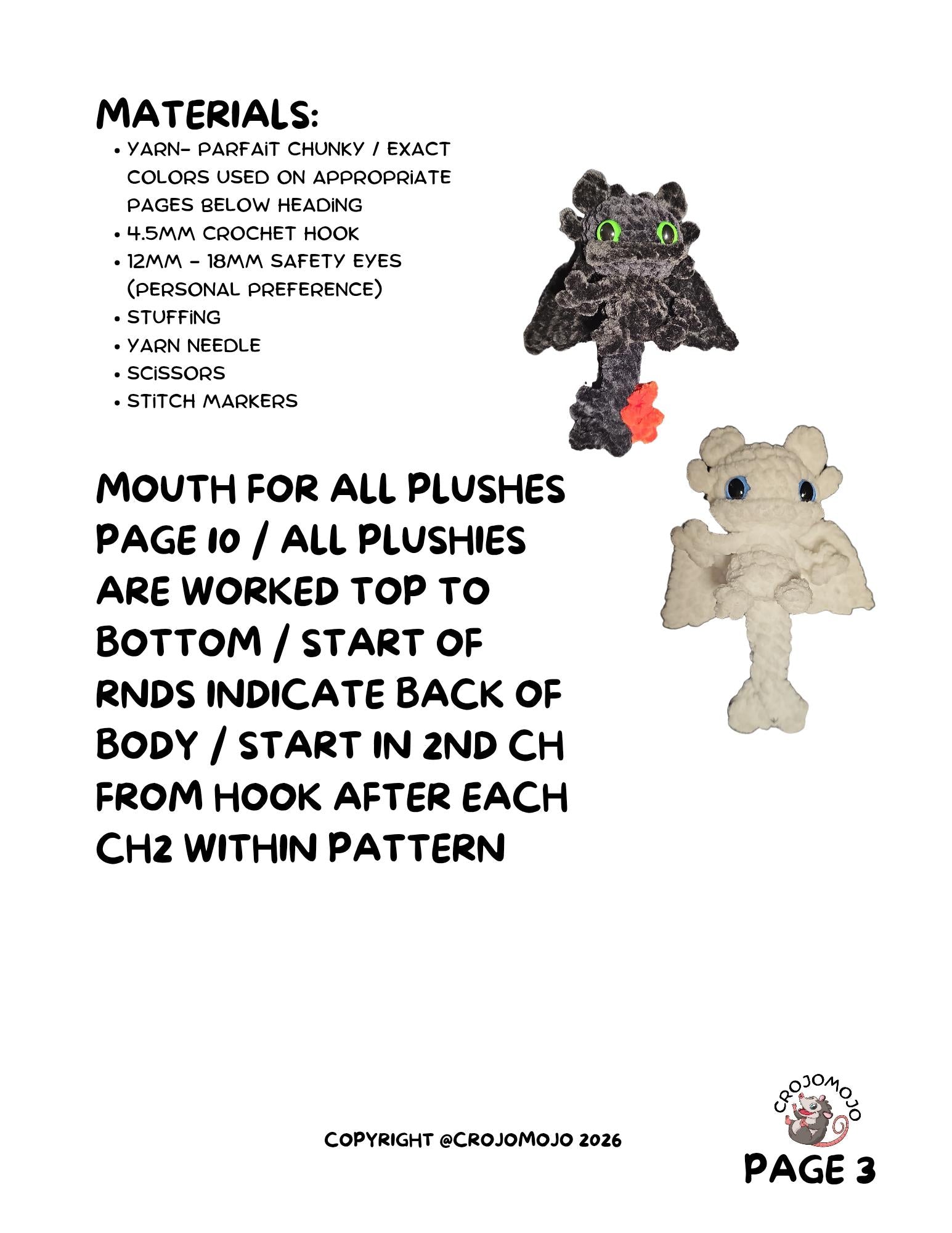 Crochet Pattern: Eclipse and Nova Dragons (Digital Download)