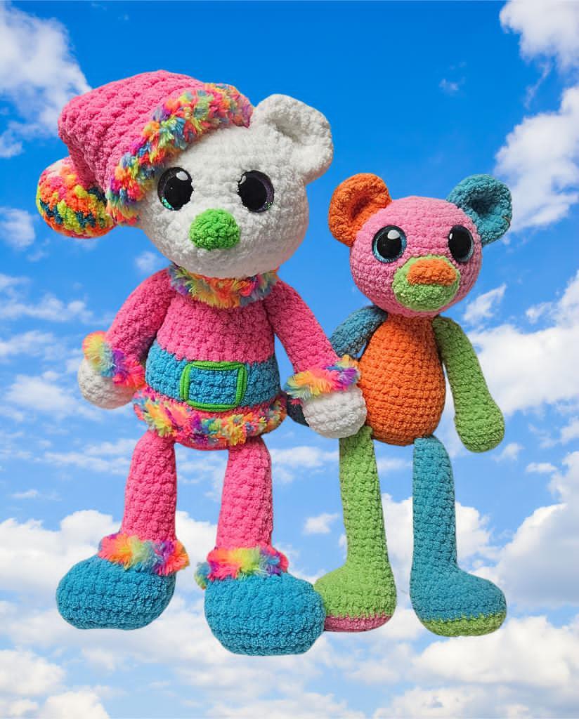 Teddy Bear crochet pattern with Santa mod