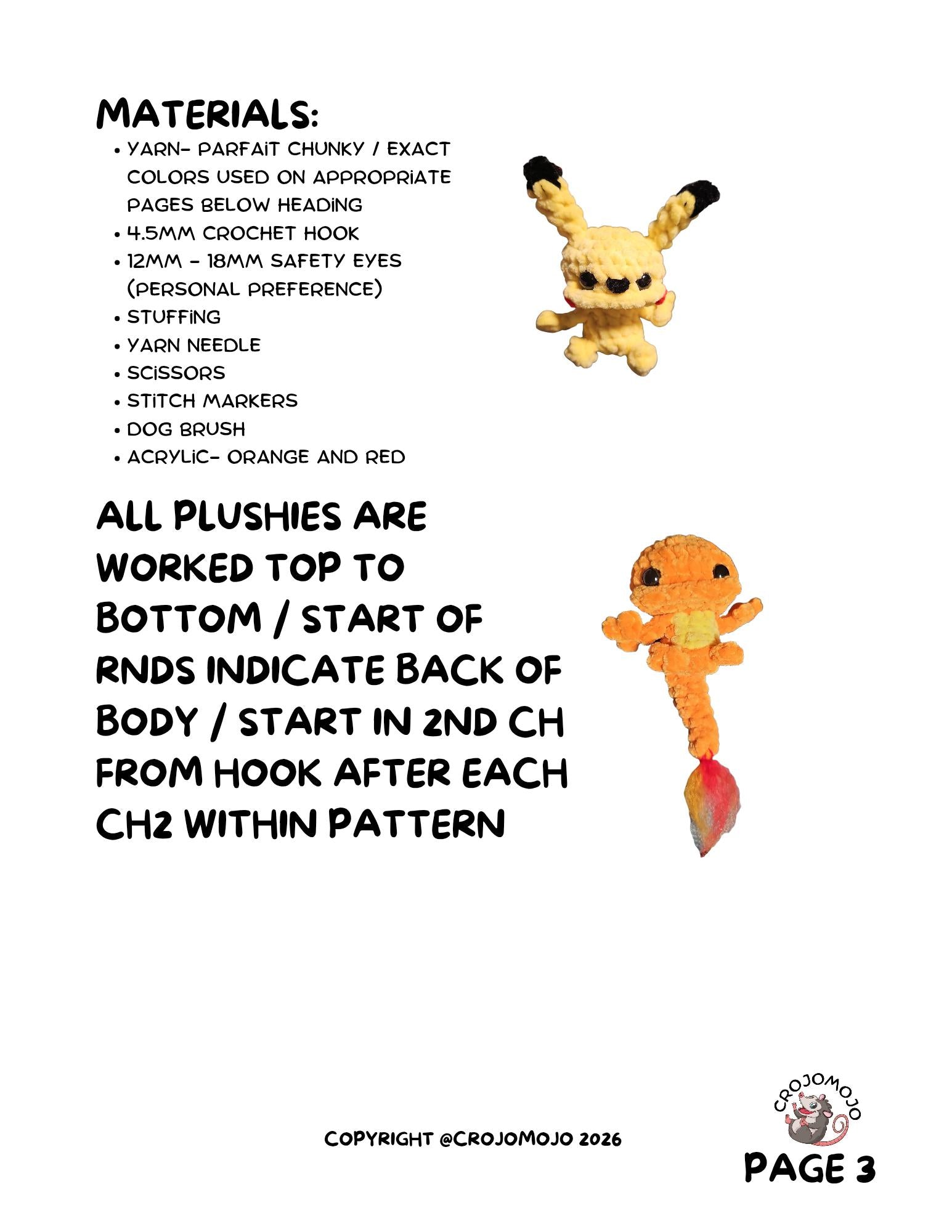 Sparky and Solaire gremlins crochet pattern