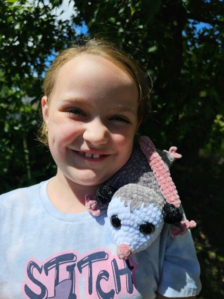 Roadkill Opossum crochet pattern