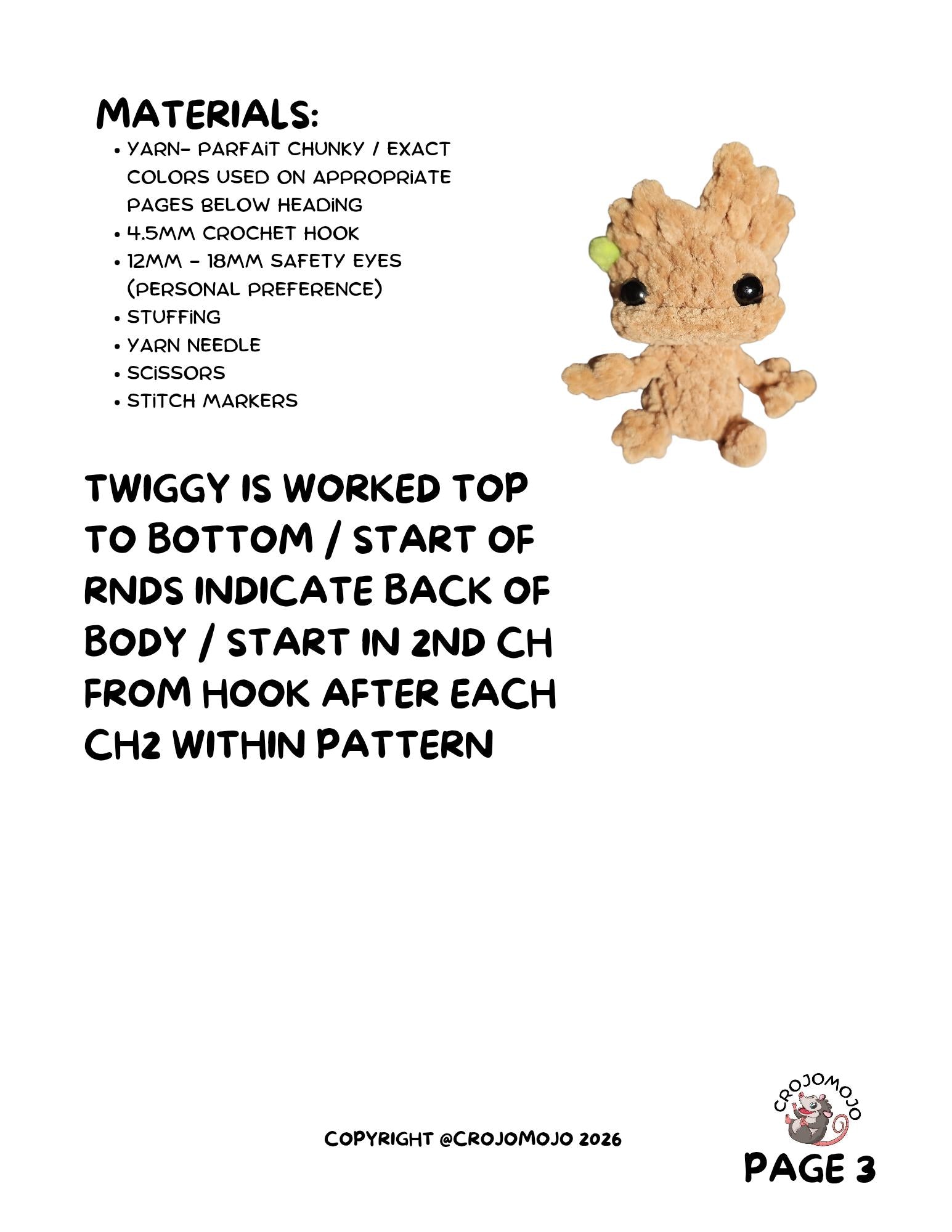 Twiggy gremlin crochet pattern