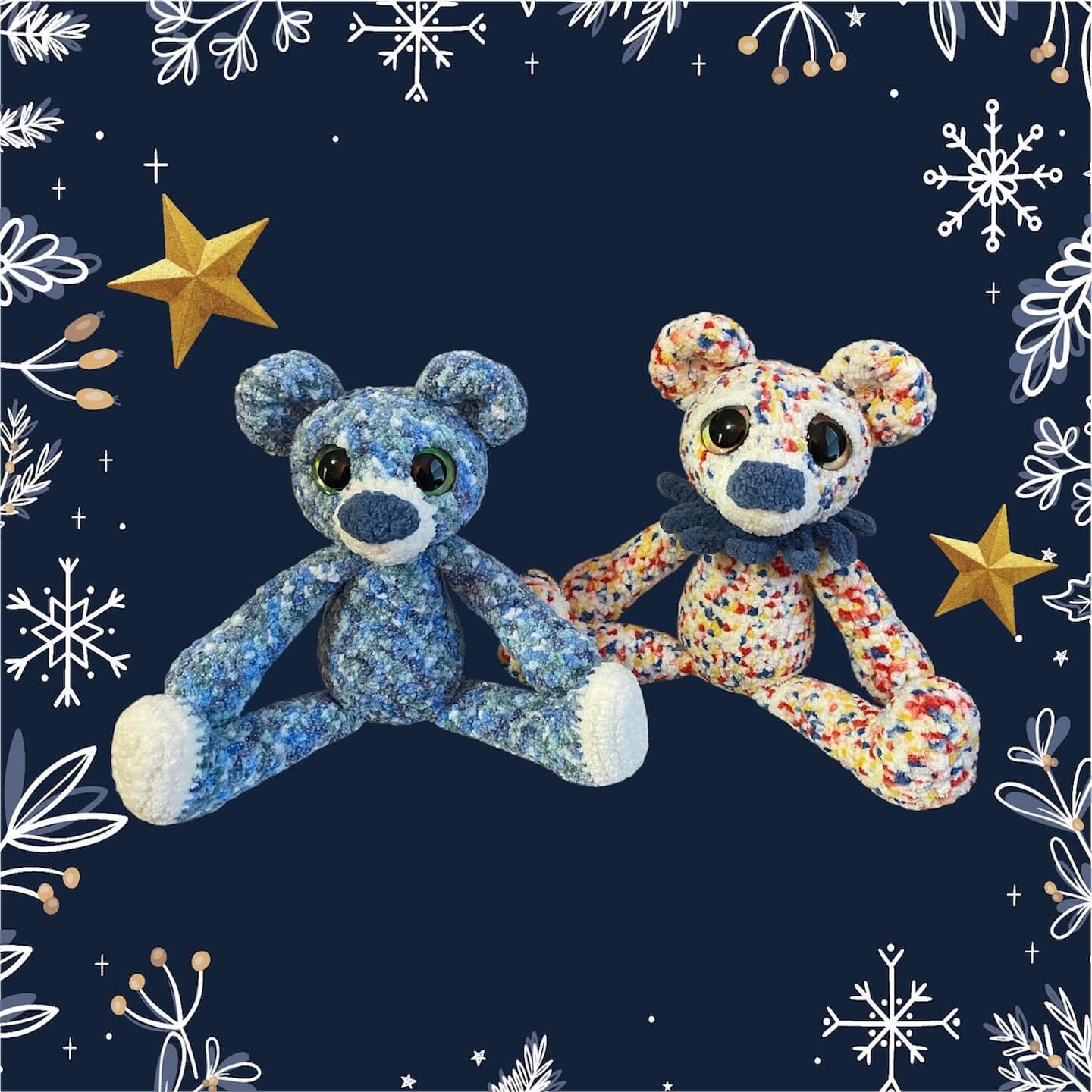 Teddy Bear crochet pattern with Santa mod