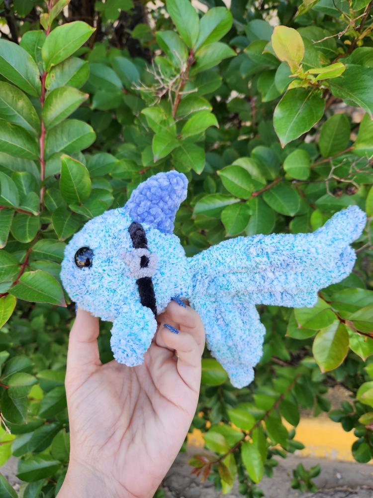 Goldie crochet goldfish with shark fin pattern