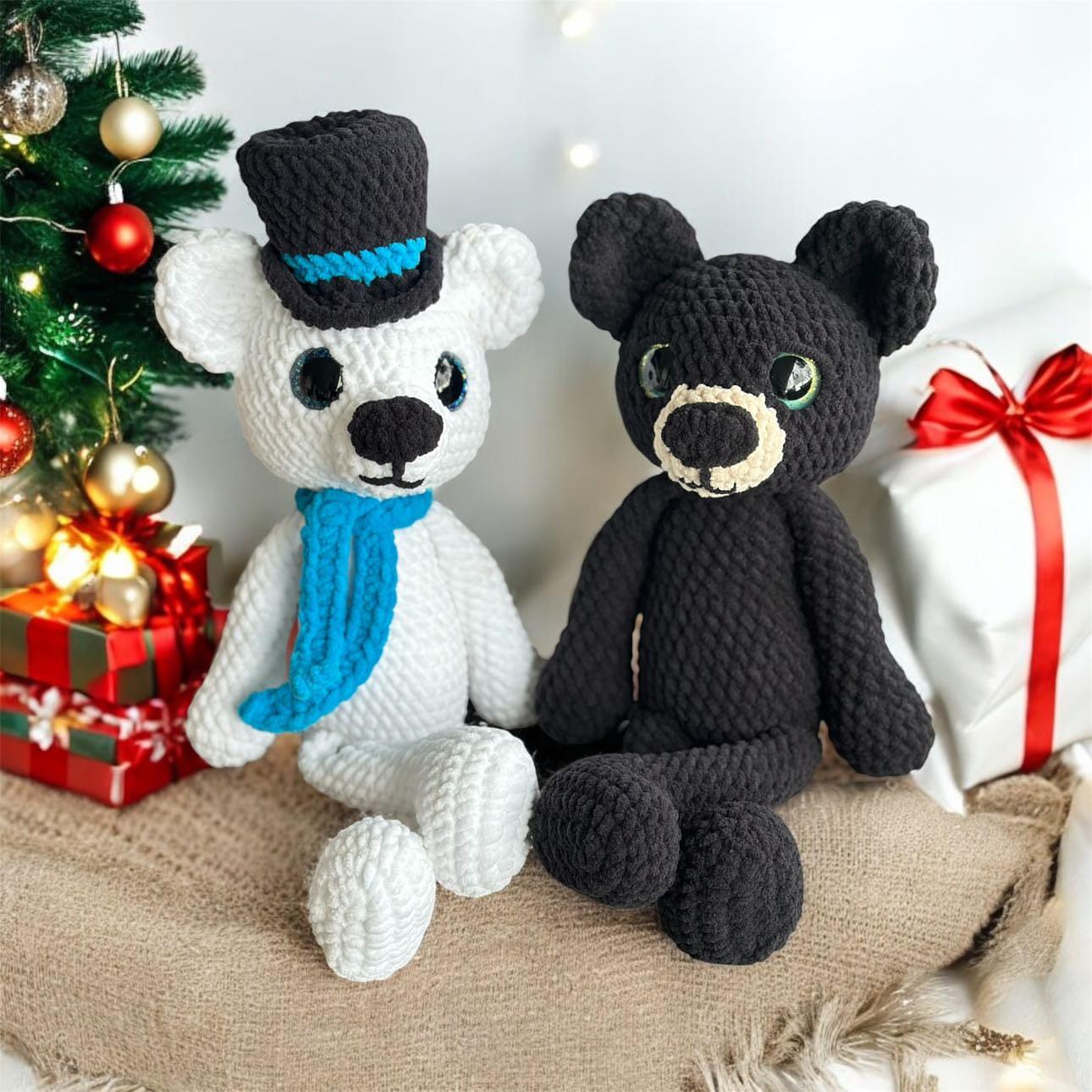 Teddy Bear crochet pattern with Santa mod