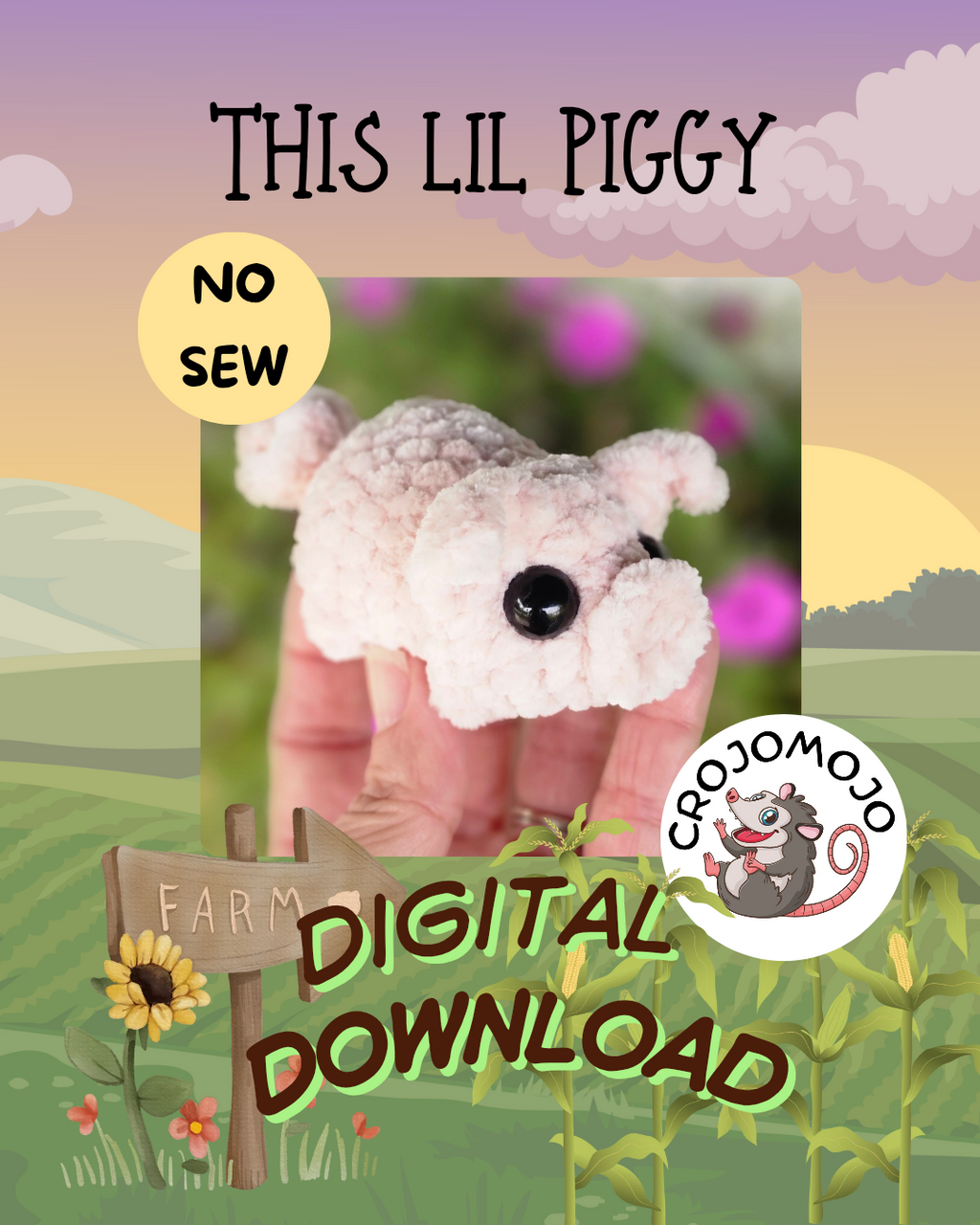 This Lil Piggy crochet pattern