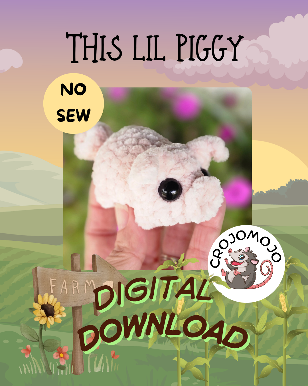 This Lil Piggy crochet pattern